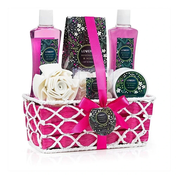 9 Pc Home Spa Kit  Rosemary and Mint Gift Set - Picture 1 of 14